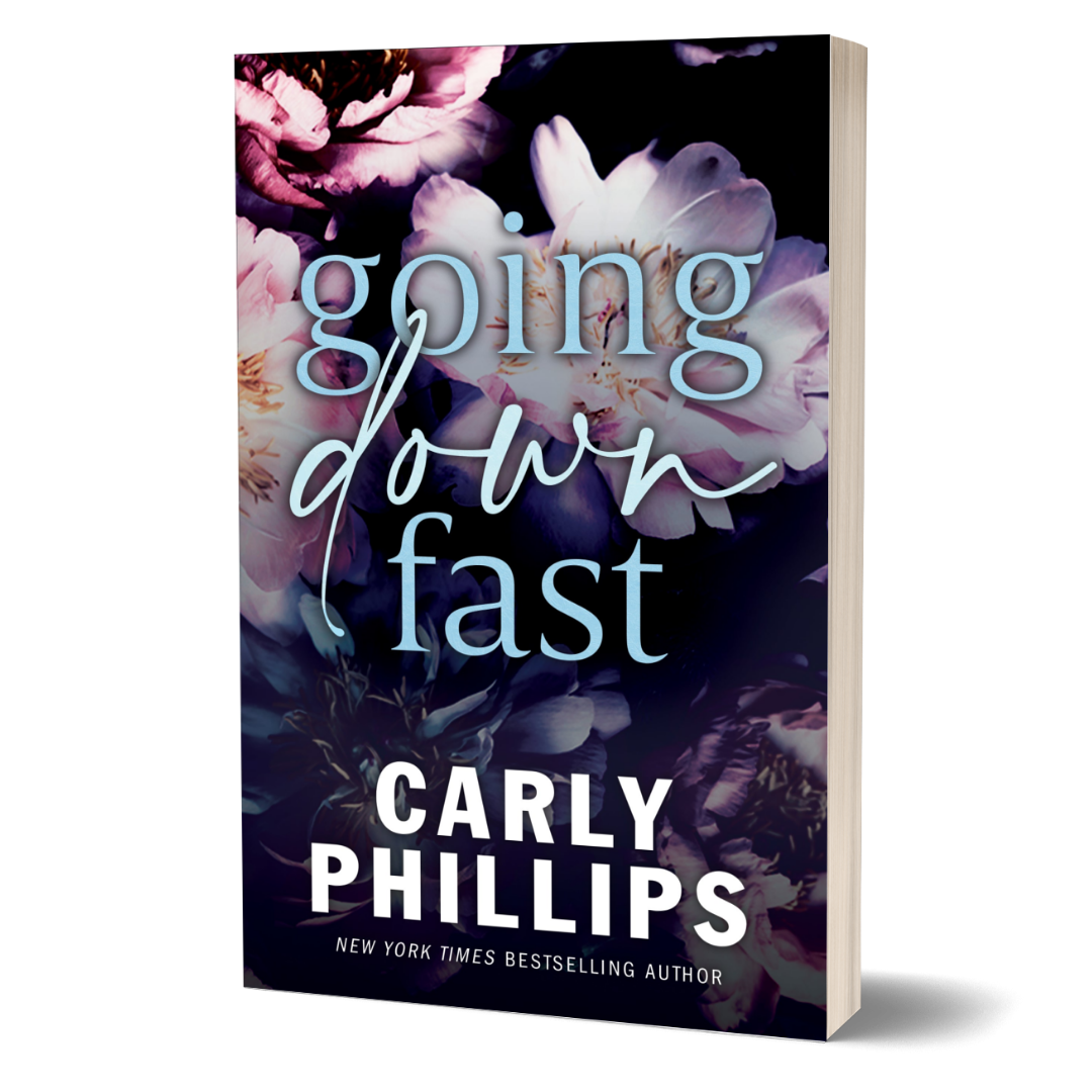 Going Down Fast billionaire romance paperback floral cover