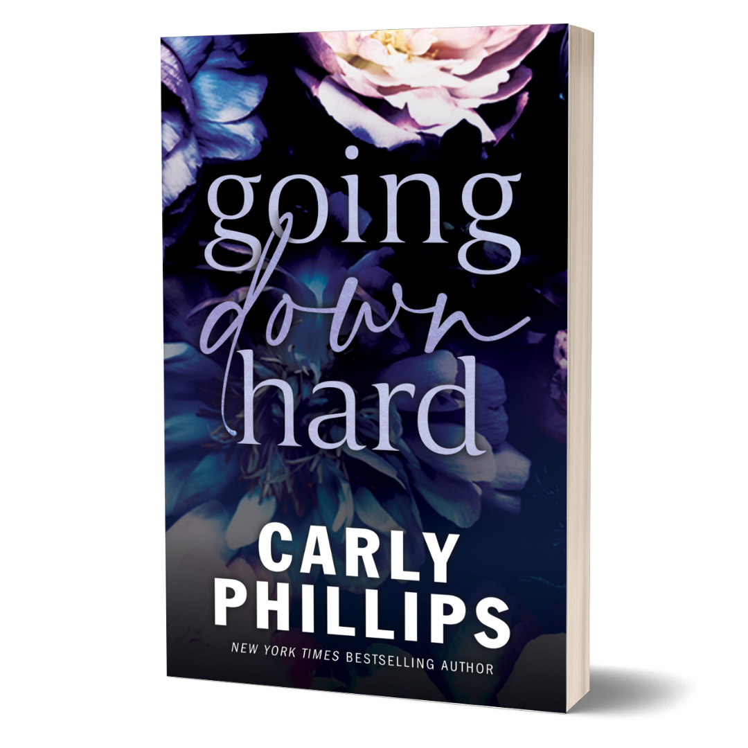 Going Down Hard billionaire romance paperback floral cover